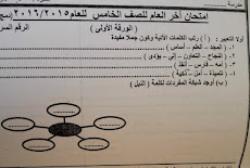 ورقة امتحان اللغة العربية للصف الخامس الابتدائي ادارة العجمي التعليمية الترم الثانى 2016 