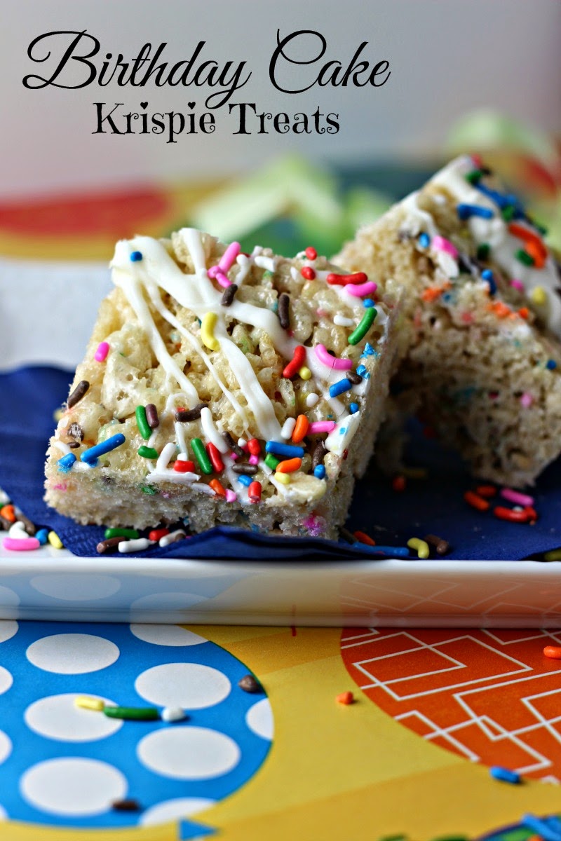 these birthday cake krispie treats could not be any easier to make no ...