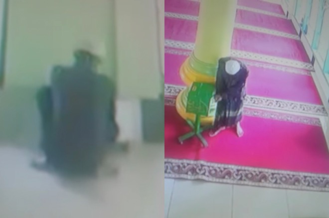 Nekat! Aksi Pria Congkel Kotak Amal Mesjid di Bone Terekam CCTV