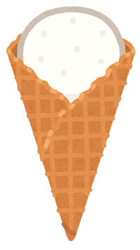 アイスクリームのイラスト（ワッフル）