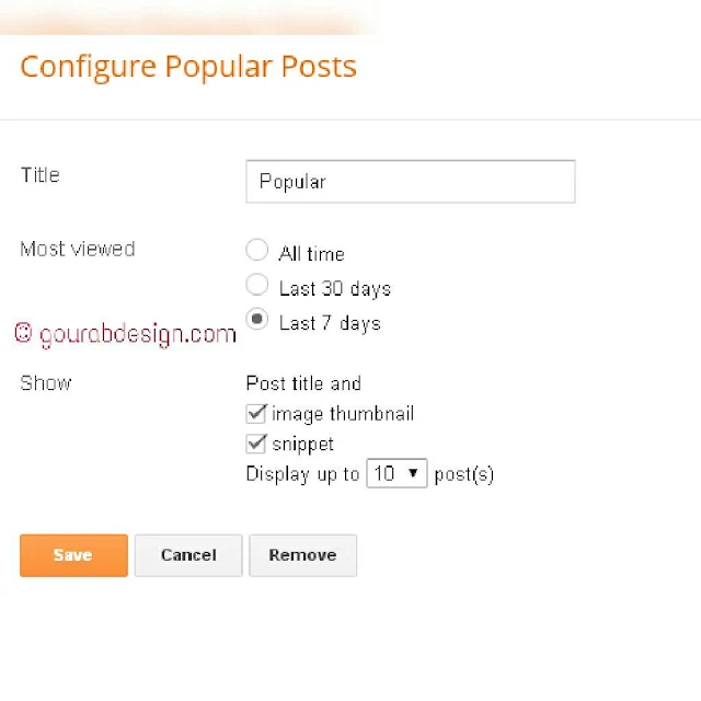 configure popular post 