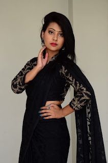 Shubhangi Panth Beautiful Pics In Black Saree