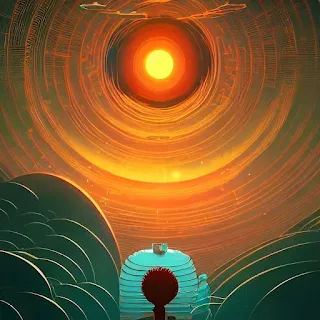 Orange sunset Lee Lewis UFO Researcher.