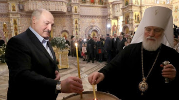 O presidente Lukashenko e o metropolita Pavel de Minsk