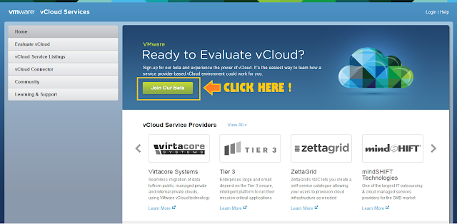 vmware vCloud service evaluation beta