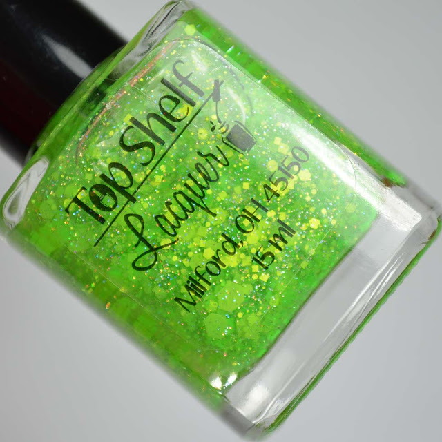 neon green glitter nail polish