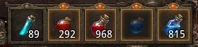 MIR M Potions in Quick Slots
