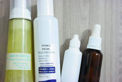 pele, rotina de cuidados, cremes, hidratação facial, clareador, ácido hialurônico, vitamina c, creme tri up, sabonete ácido glicólico, espuma de limpeza, tônico facial 