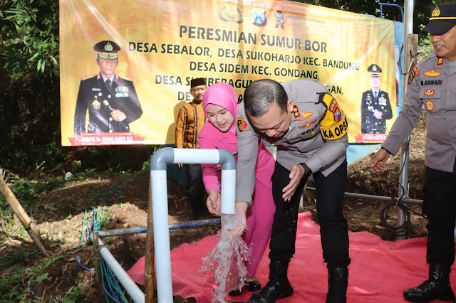 Polri Untuk Masyarakat : Polres Tulungagung Bangun 22 Sumur Bor Untuk Warga Antisipasi Krisis Air Bersih