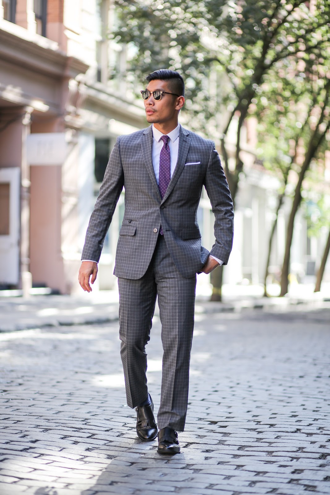 Charcoal Plaid Suit Two Ways