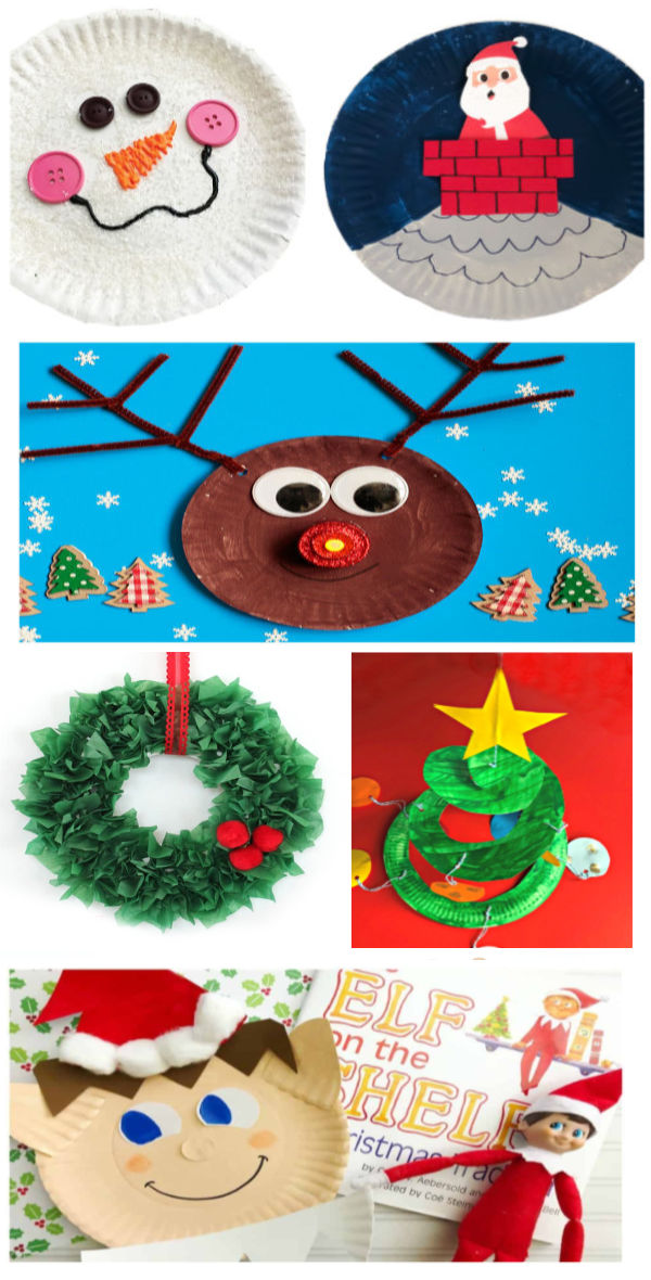 Tons of fun & creative holiday crafts for kids, all made using a paper plate. #paperplatecraftsforkids #paperplatechristmascrafts #holidaypaperplatecrafts #christmaspaperplatecrafts #christmascraftsfortoddlers #christmascrafts #growingajeweledrose #activitiesforkids