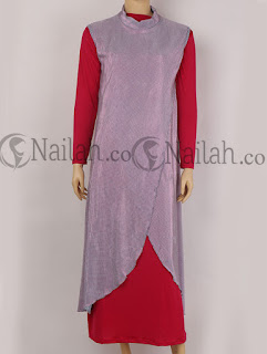 Muslimah Gamis 2pcs Luna Red