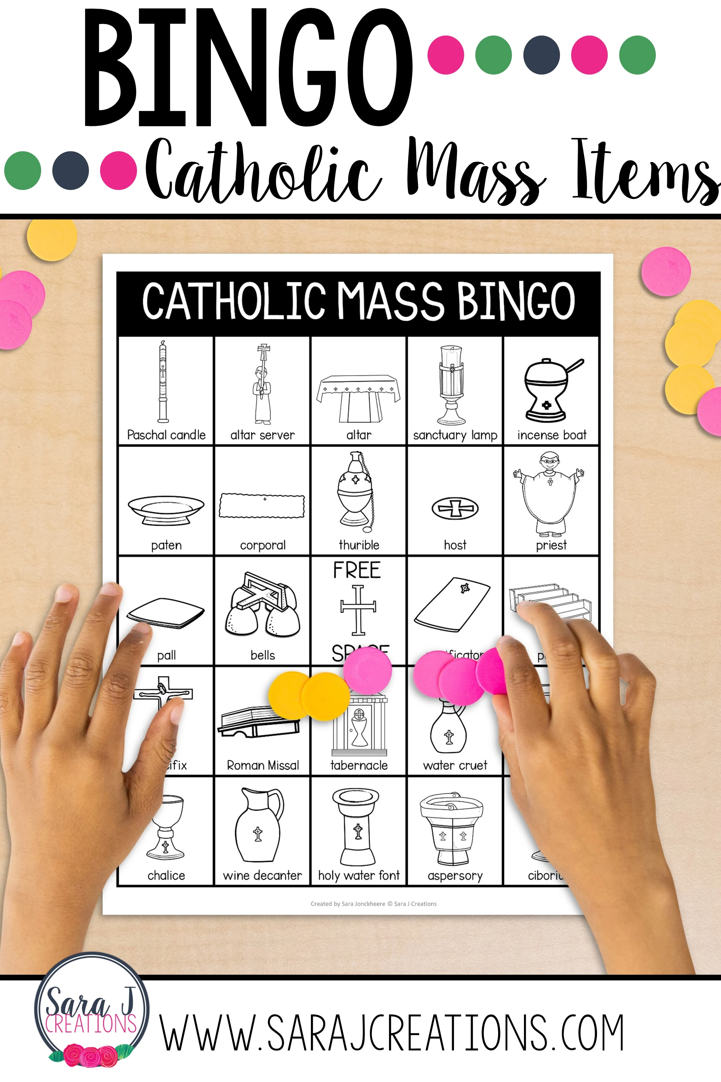 Help your students learn about the items used during the Catholic Mass with these fun mass item bingo cards