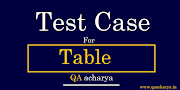 Test Cases  For Table and What are the Test Scenarios For Table