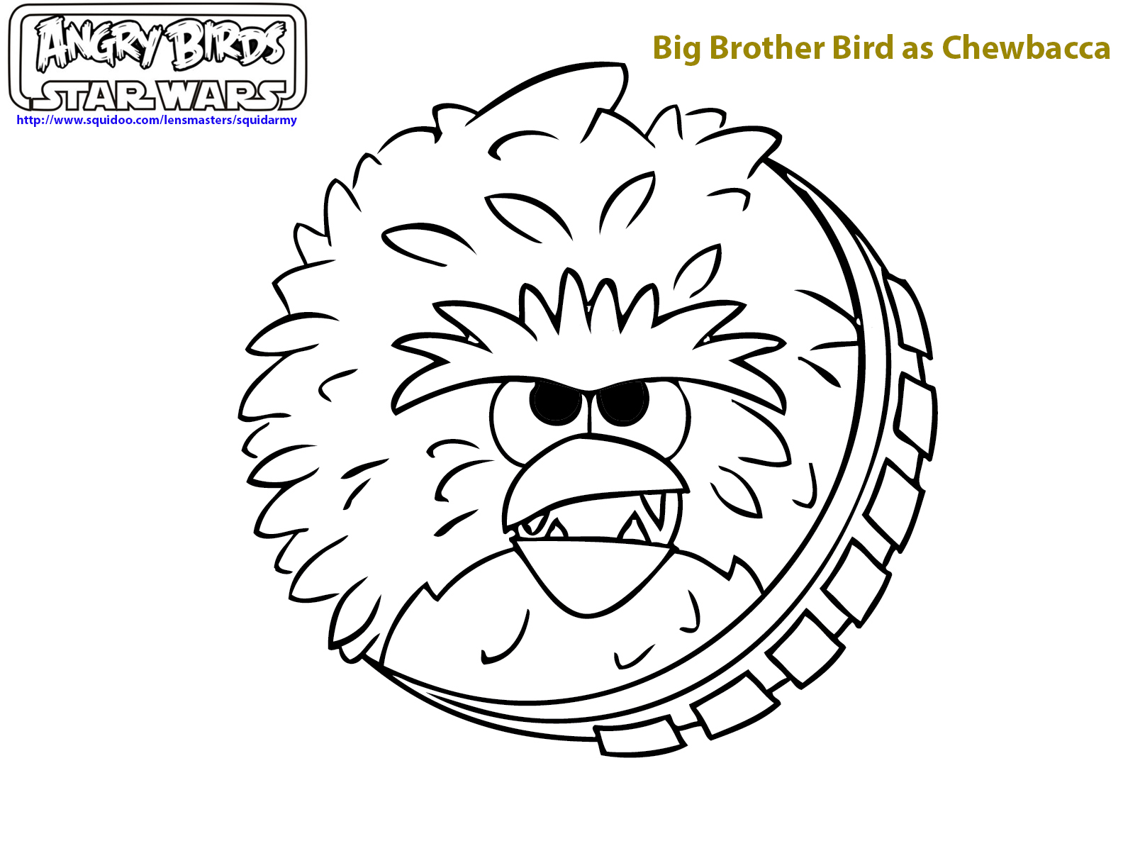 free printable angry birds Star wars coloring pages Big brother as chewbacca