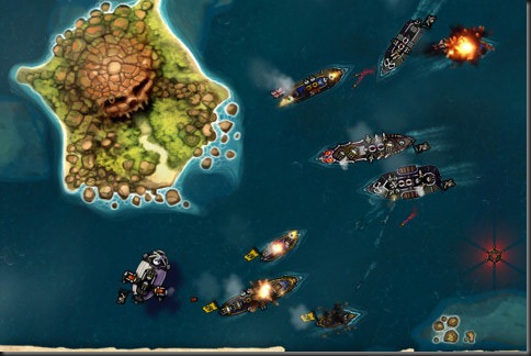 In Crimson: Steam Pirates, plumes of black smoke fill the blue Caribbean sky as Thomas Blood’s pirate fleet steams ahead—over, above, and below the waves. 