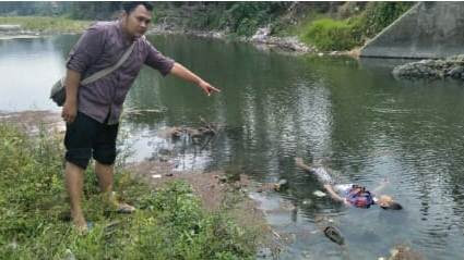 Jasad Perempuan Ditemukan Mengapung Di Sungai Cikawung