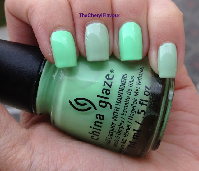 China Glaze Highlight Of My Summer vs China Glaze Re-fresh Mint