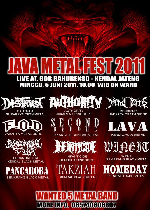 JAVA METAL FEST 2011 - WANTED 5 METAL BAND