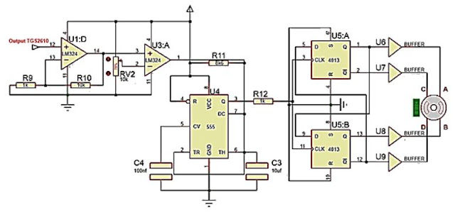 Implementasi sensor Gas TGS2610 dengan motor stepper