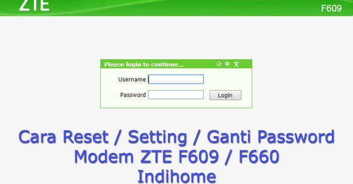 Password Modem Zte Indihome Terbaru / Solusi Lupa Password Terbaru Modem ZTE F609 dan F660 ...
