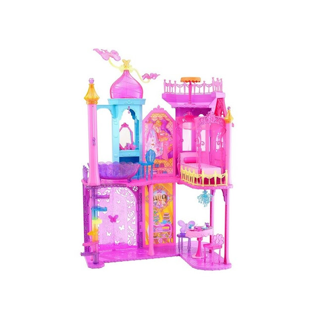 Poupée Barbie et la Porte Secrète : vue arrière du grand château.