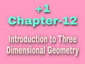 Chapter-12: Introduction to Three Dimensional Geometry 