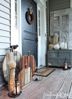 unique wood fall porch decor