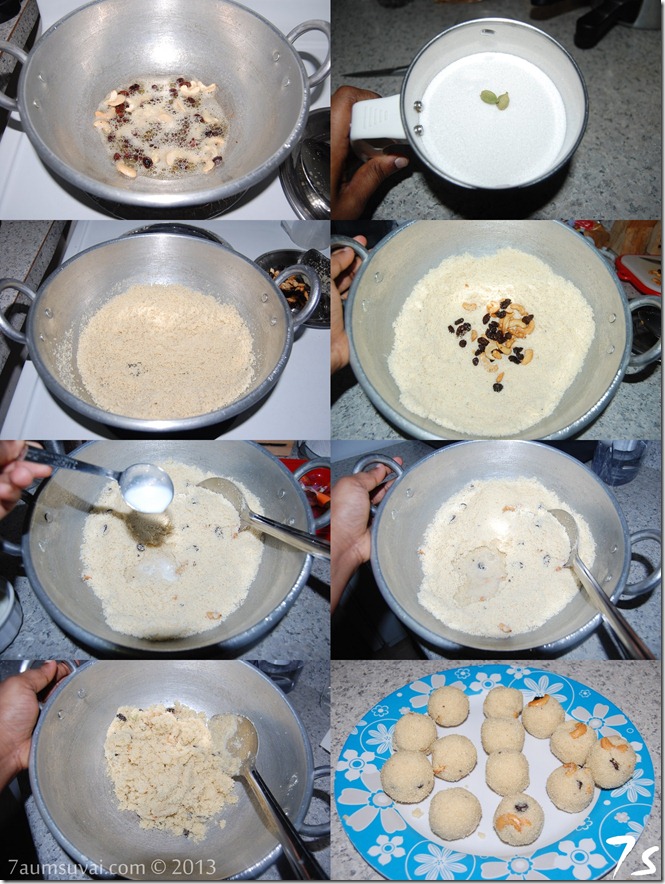 Rava laddu process