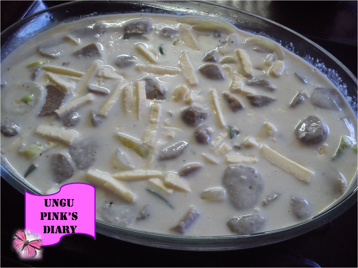 Ungu Pink's Diary: Resipi Meatball Carbonara Cheese