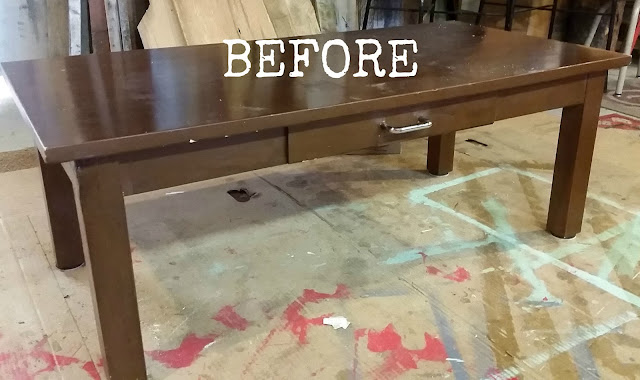 coffee table transformation, fusion mineral paint, pallets, before and after, minwax, http://goo.gl/hf68fG