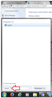Gambar menu input regedit