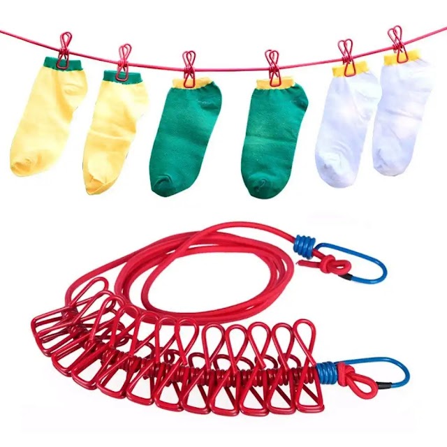 Alternatech Clothes Drying Rope with Clips