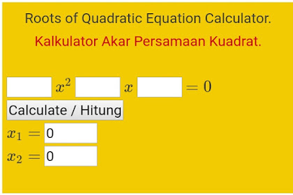 ROOTS OF QUADRATIC EQUATION / AKAR PERSAMAAN KUADRAT