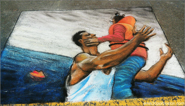 Refugiados Chalk on the Walk en la MayFair 2016