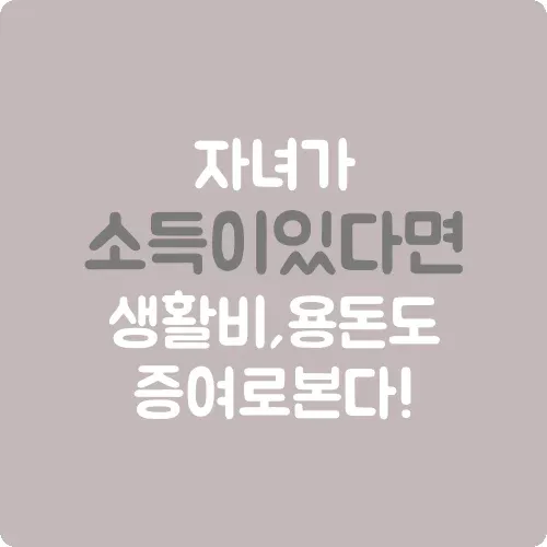 자녀가 소득이 있다면 생활비 용돈도 증여로 본다