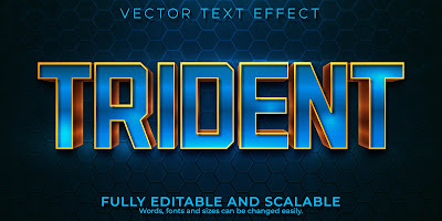 Editable Text Effect Trident 3d Water Ocean Font Style - GraphicsMarket.net