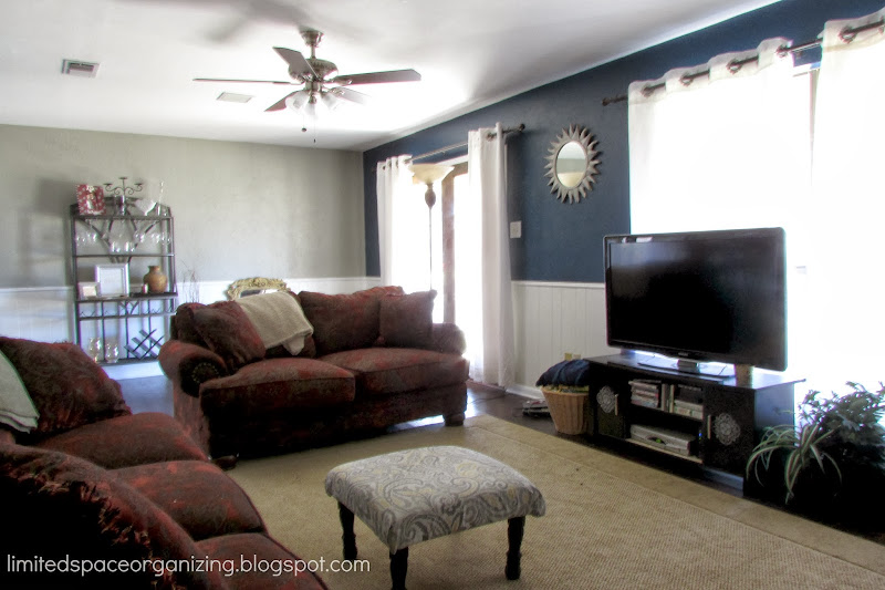 Living Room Update! - Navy Blue Accent Wall title=