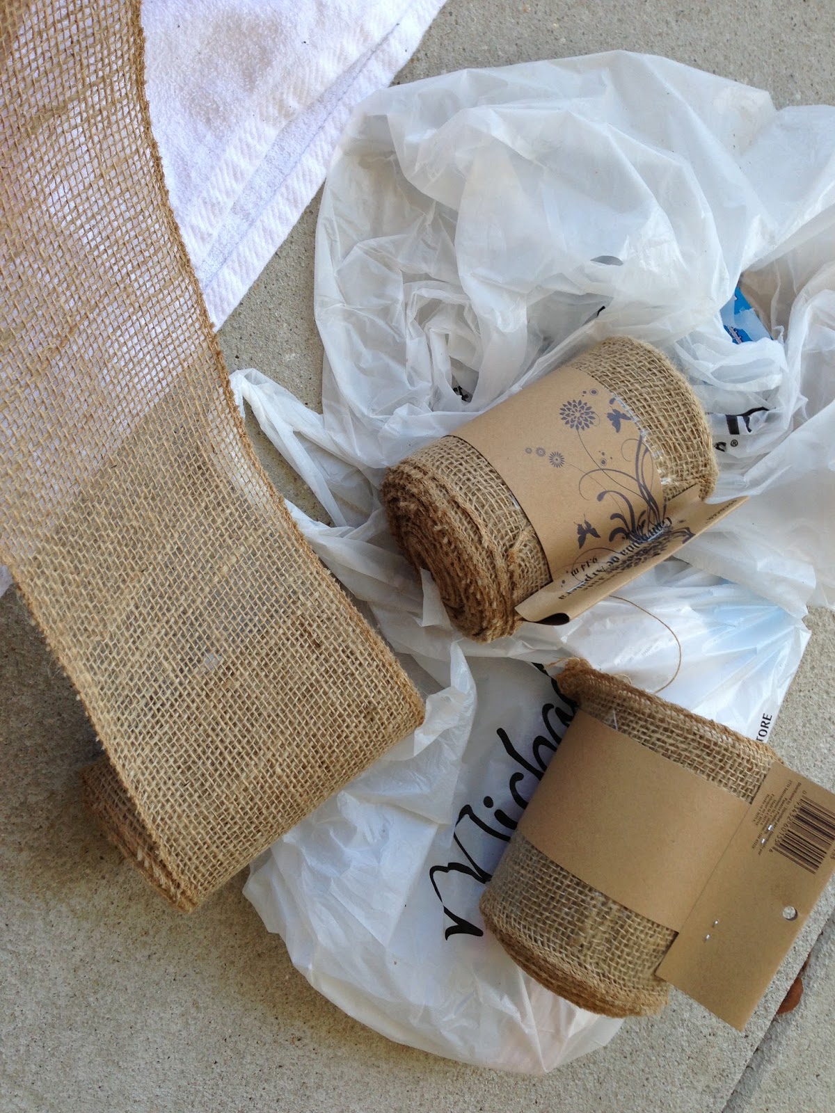 Burlap! I went through three of these rolls from Michael's. It will ...