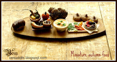 Modelinowe leśne dary lasu/Polymer clay miniature forest food: fruits and weggies