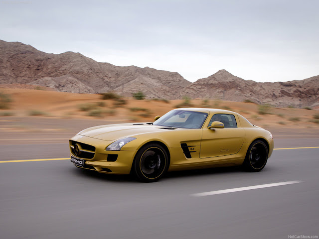 Mercedes Benz SLS AMG Coupe Yellow Color Wallpapers HD