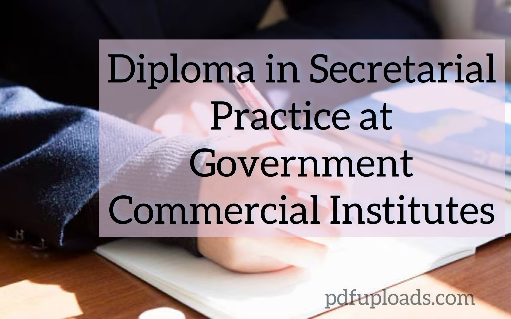 Diploma in Secretarial Practice at Government Commercial Institutes