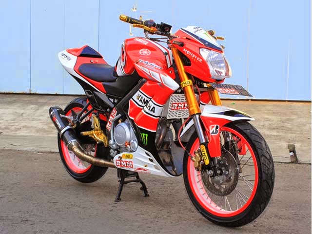 Modif vixion monster energy merah