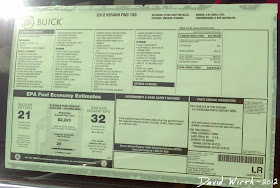 2102 buick verano, window price list, sticker, options