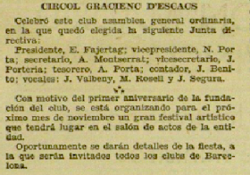 Recorte de El Diluvio, 12/10/1933