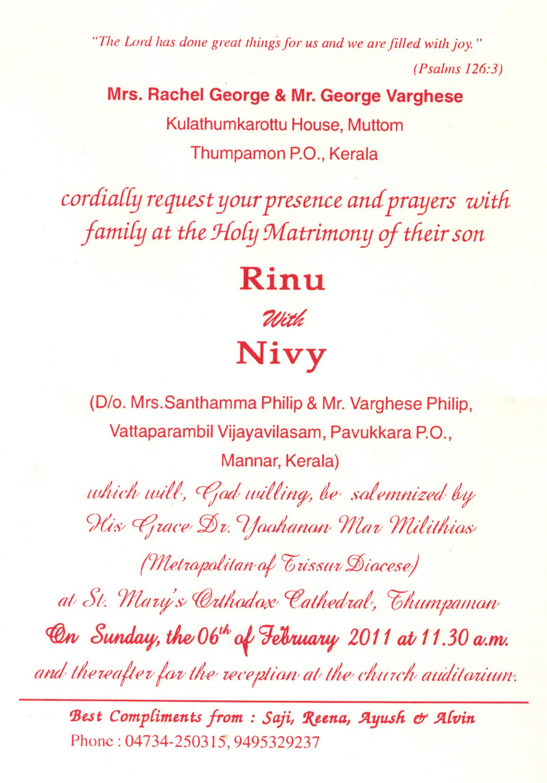 indian wedding card matter in english