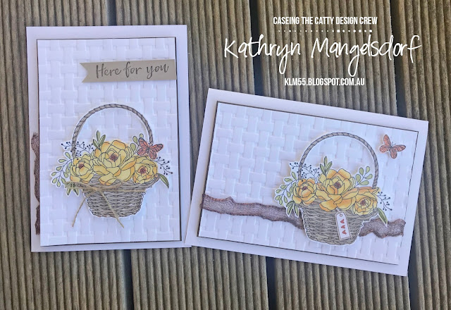 Stampin' Up! Blossoming Basket, Basket Weave Dynamic Textured Impressions Embossing Folder, Sale-A-Bration created by Kathryn Mangelsdorf