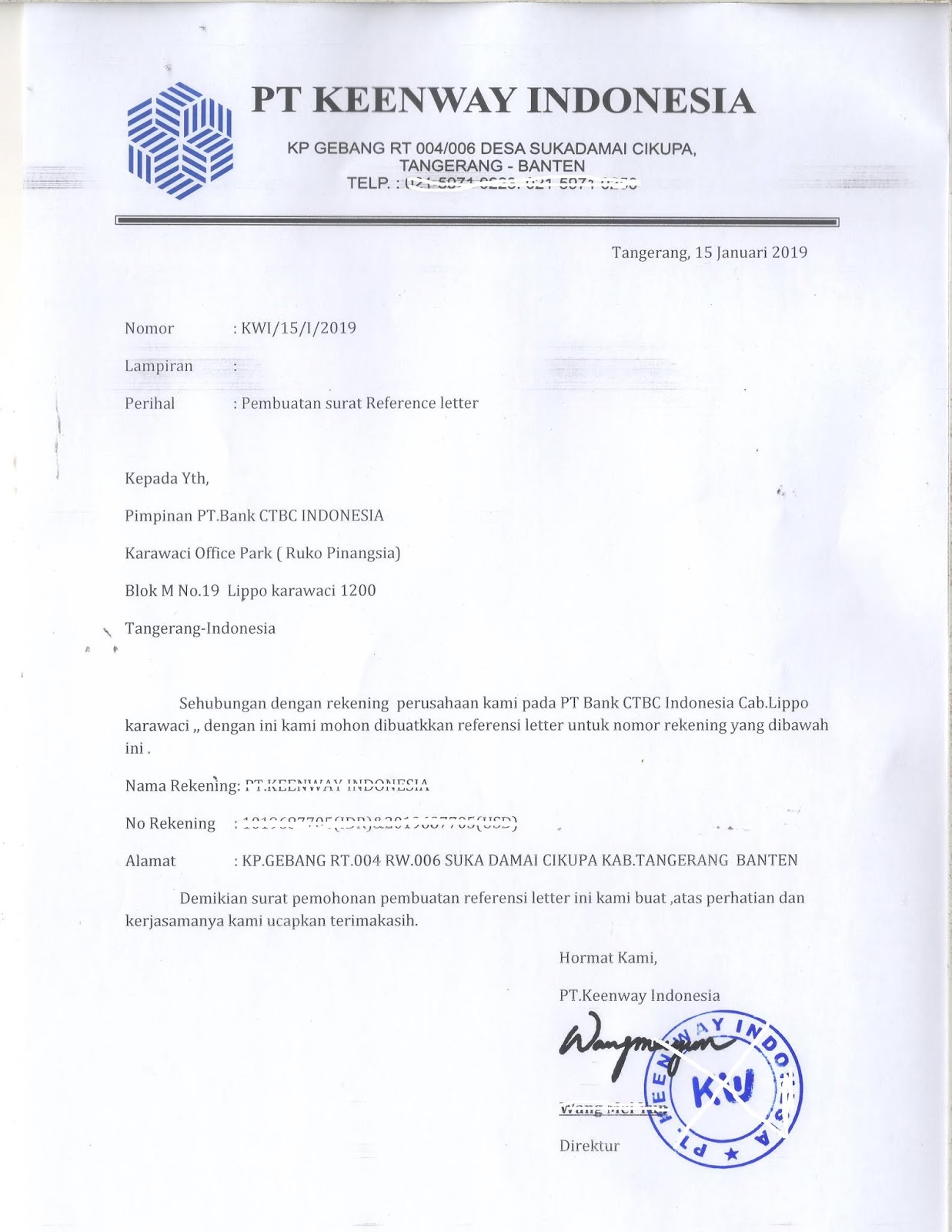 Contoh Surat Tawaran Tender