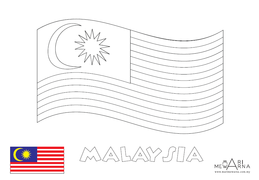  Lukisan Bendera  Malaysia Tanpa Warna Cikimm com