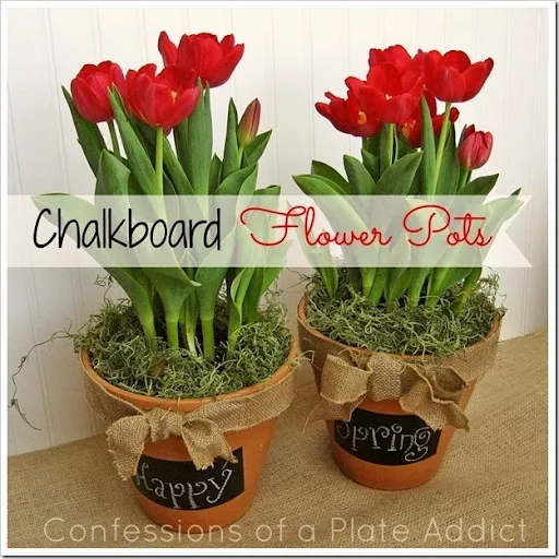 CONFESSIONS OF A PLATE ADDICT Chalkboard Flower Pots